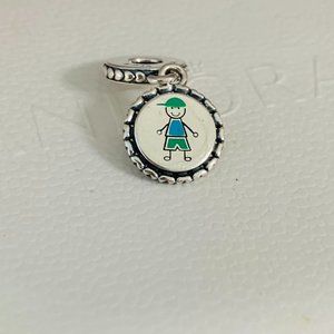 Pandora Son Exclusive Dangle Charm Boy Stick Figure /Love son Gift Pendant